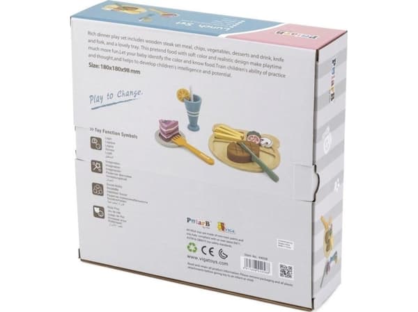 Viga Toys VIGA PolarB puinen leikkuulautasetti VIGA PolarB puinen leikkuulautasetti