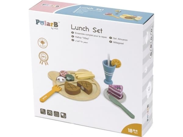 Viga Toys VIGA PolarB puinen leikkuulautasetti VIGA PolarB puinen leikkuulautasetti