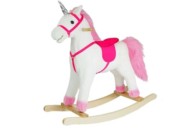 Running Horse Unicorn White Sounds Moves Snout Tail 74 cm