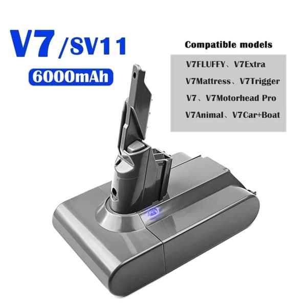 Dyson V6 V7 V8 V10 akun vaihto, 6000mAh, imurin akku, V7 6000mAh
