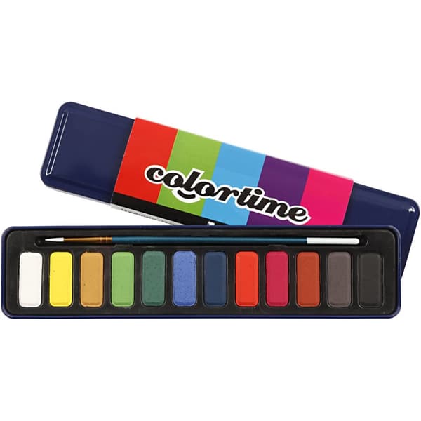 Vattenfärg - Mixade Färger - 12x30 mm