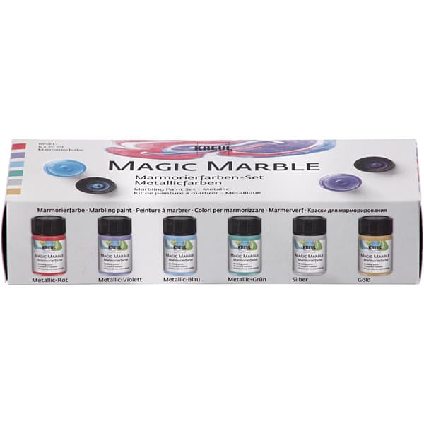 Marmoreringsfärg - Metallicfärger - Magic Marble Kreul