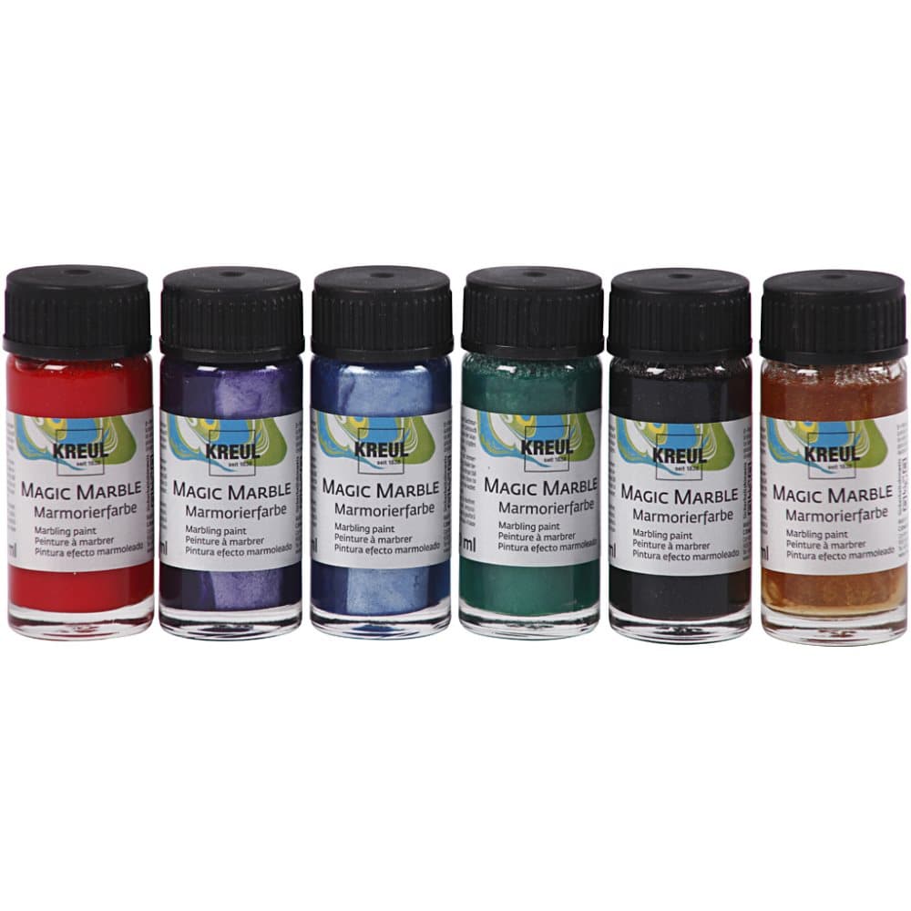 Magic Marble Marmoreringsfärg - Metallicfärger - 6 x 20 ml