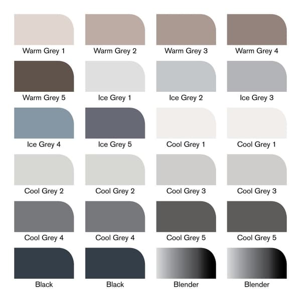 WINSOR Promarker set 24pcs black & grey in wallet