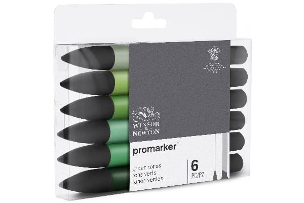 Winsor Promarker 6st, Green tones