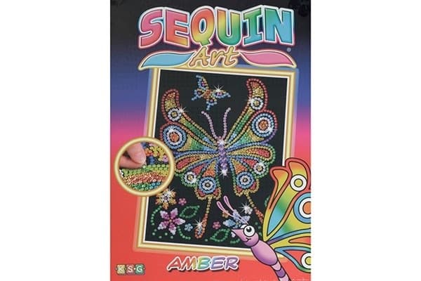 Sequin Art Ravfarget sommerfugl 25x34cm