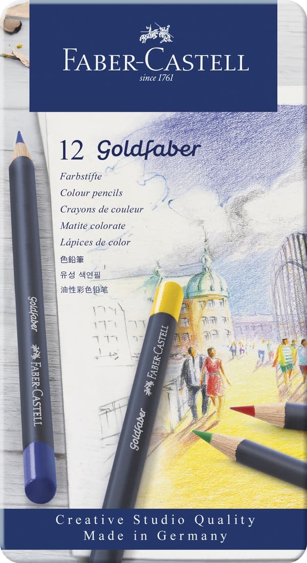 Faber-Castell Farveblyant Goldfaber tin (12 stk.) (114712)