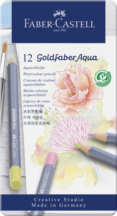 Faber-Castell Gofa Aqua metalæske med 12 pastelfarver (114622)