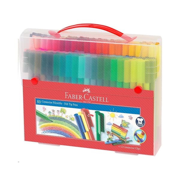 Faber-Castell connector Pens, bæretaske, 80 stk (155579)