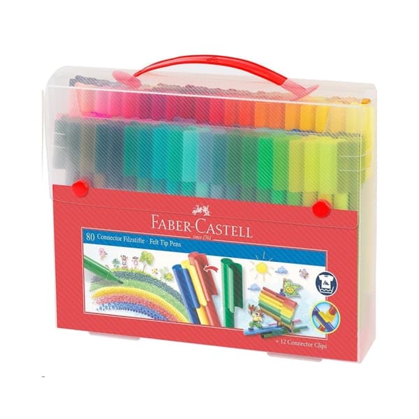 Faber-Castell connector Pens, bæretaske, 80 stk (155579)