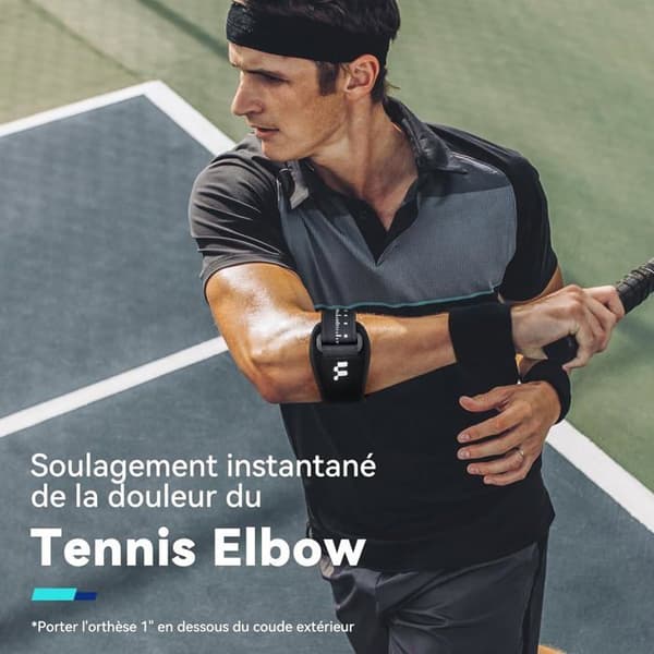 Justerbart armbågsstöd för tendonit, Fitomo Epicondylit-armbågsstöd med 3D-luftkudde, tennis- och golfarmbågar, medicinskt armbågsstöd