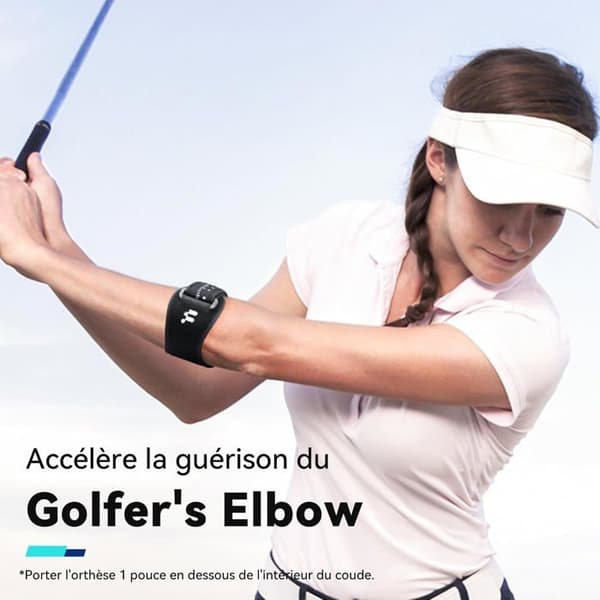 Justerbart armbågsstöd för tendonit, Fitomo Epicondylit-armbågsstöd med 3D-luftkudde, tennis- och golfarmbågar, medicinskt armbågsstöd