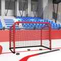 Miniatyrbild 1 av 2: Hockeymål med nät röd&svart 68x32x47cm stål&polyester