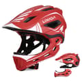 Pikkukuva 2 / 2: Kids Detachable Full Face Helmet, Versatile 2-in-1 Design, Adjustable Fit,Punainen