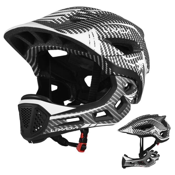 Kids Detachable Full Face Helmet, Versatile 2-in-1 Design, Adjustable Fit,Tumma harmaa-a