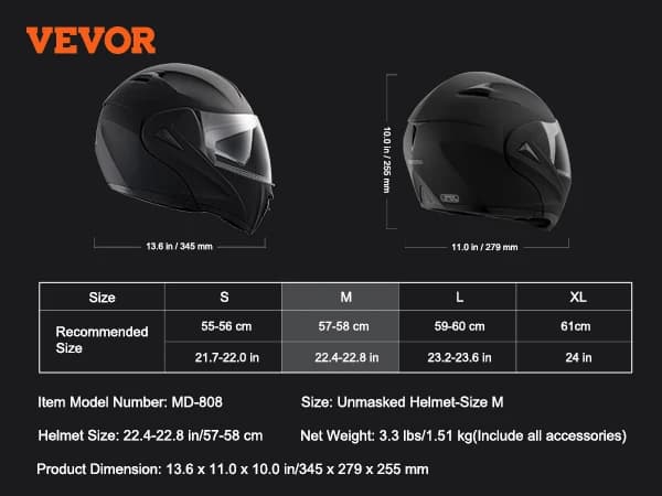 Motorcykelhjälm, Avmaskerad Design, Lättviktig, Bekväm Passform,M