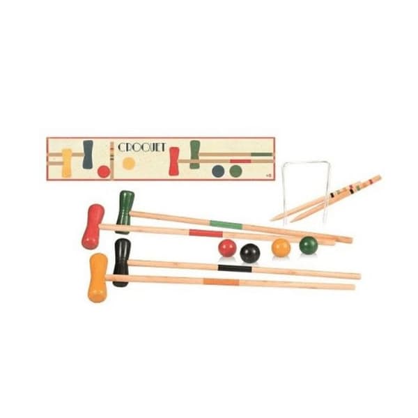 Egmont Toys krocketspel i trä - 77 x 15 x 8 cm - För barn från 5 år och uppåt - Flerfärgad