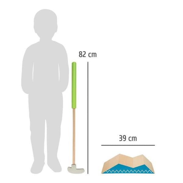 Minigolf i trä för barn - SMALL FOT - Minigolfset med hinder - Flerfärgad - Från 5 år