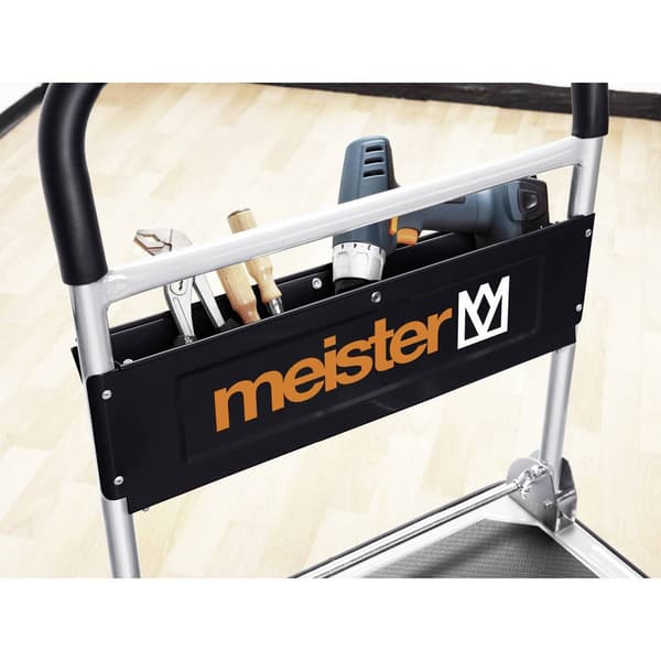 Meister Werkzeuge 8985630 Plattformsvagn hoppfällbar, med förvaringsfack Stål Last (max.): 300 kg