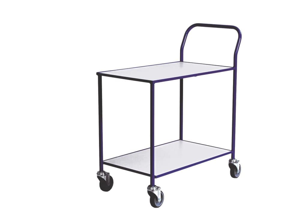 Bordsvagn mont.bar blå/vit 2 hyllplan