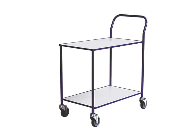 Bordsvagn 2 hyllplan blå/vit