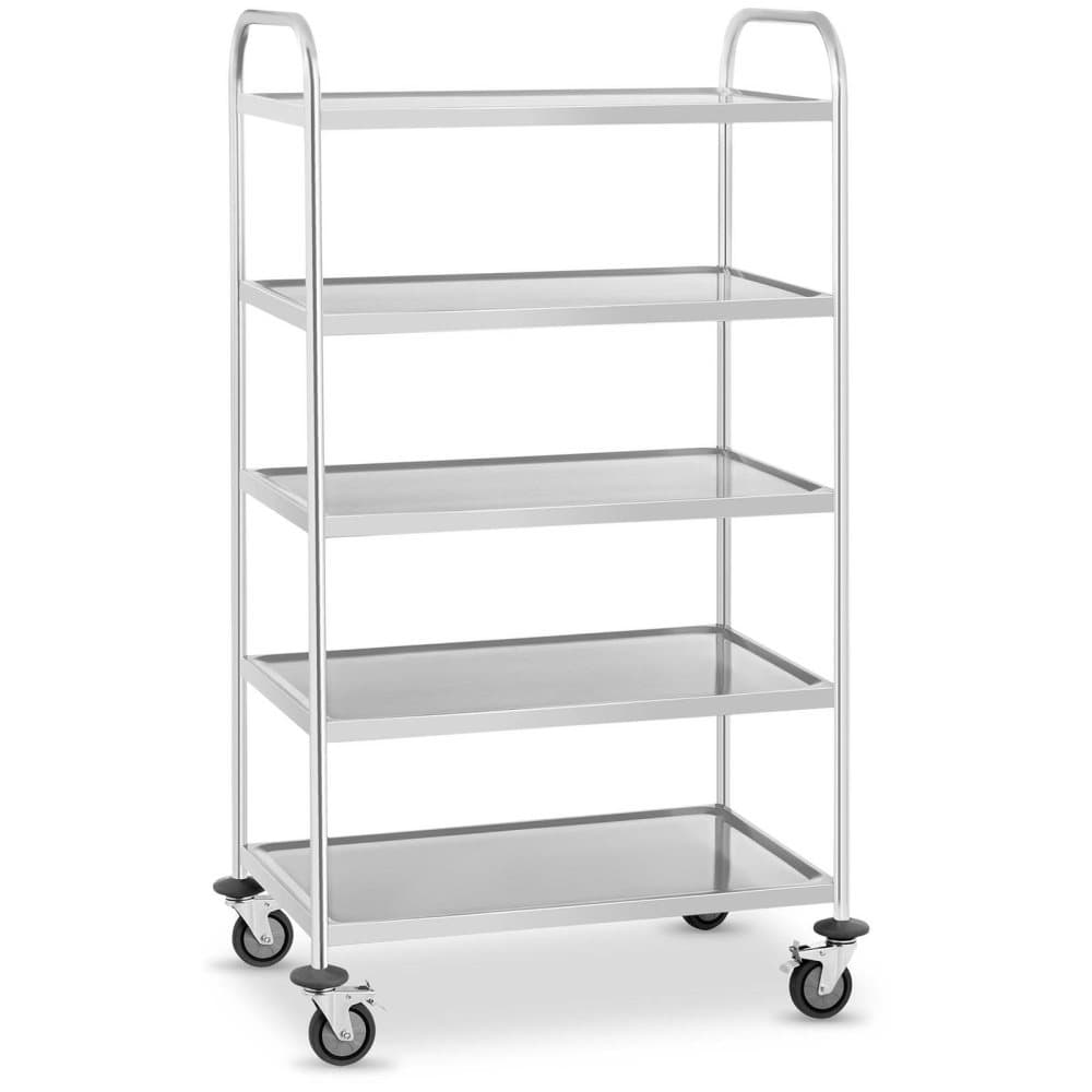 Royal Catering Serveringsvagn rostfritt stål - 5 hyllplan - 250 kg