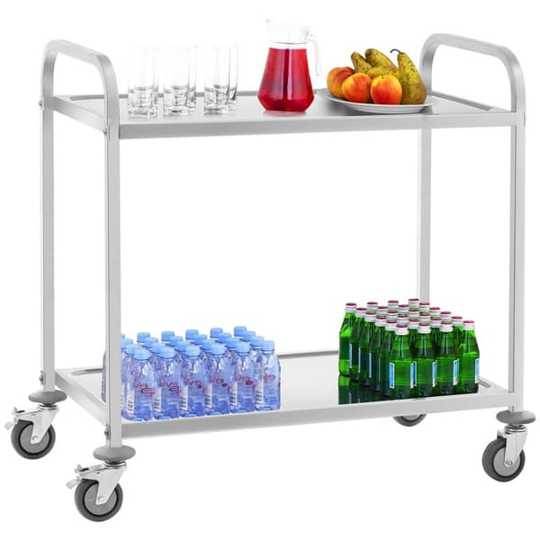 Royal Catering Serveringsvagn - rostfritt stål - 2 hyllplan - 160 kg