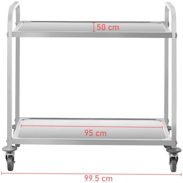 Royal Catering Serveringsvagn - rostfritt stål - 2 hyllplan - 160 kg