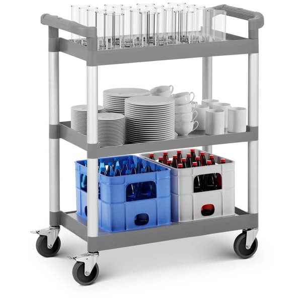 Royal Catering Serveringsvagn plast - 3 hyllplan - upp till 60 kg