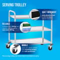 Miniatyrbild 3 av 6: Royal Catering Serveringsvagn - 3 hyllplan - upp till 355 kg