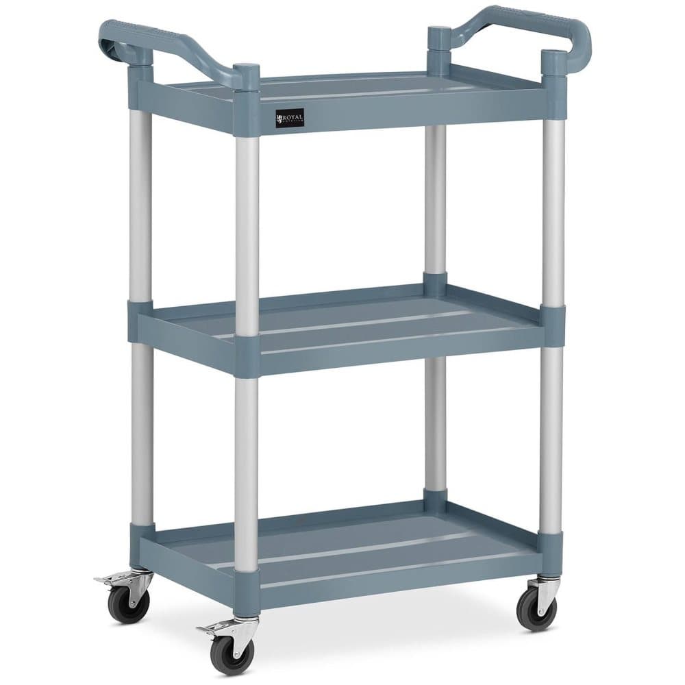 Royal Catering Serveringsvagn - 3 hyllplan - 90 kg - 63 x 40 cm - Grå