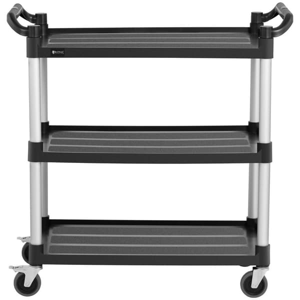 Royal Catering Serveringsvagn - 3 hyllplan - 90 kg - 49 x 84,5 cm - Svart