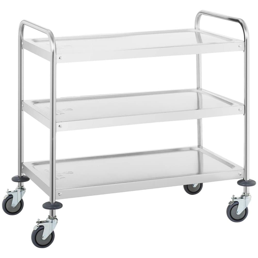 Royal Catering Serveringsvagn - 3 hyllplan - 150 kg - rund profil