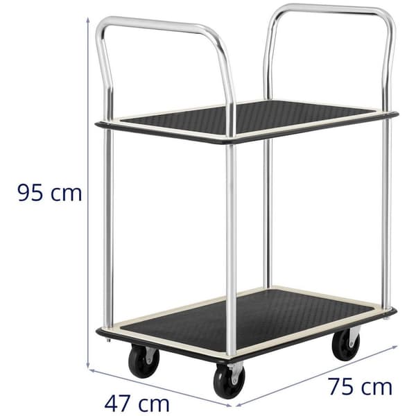 MSW Plattformsvagn - Upp till 120 kg - 2 hyllplan
