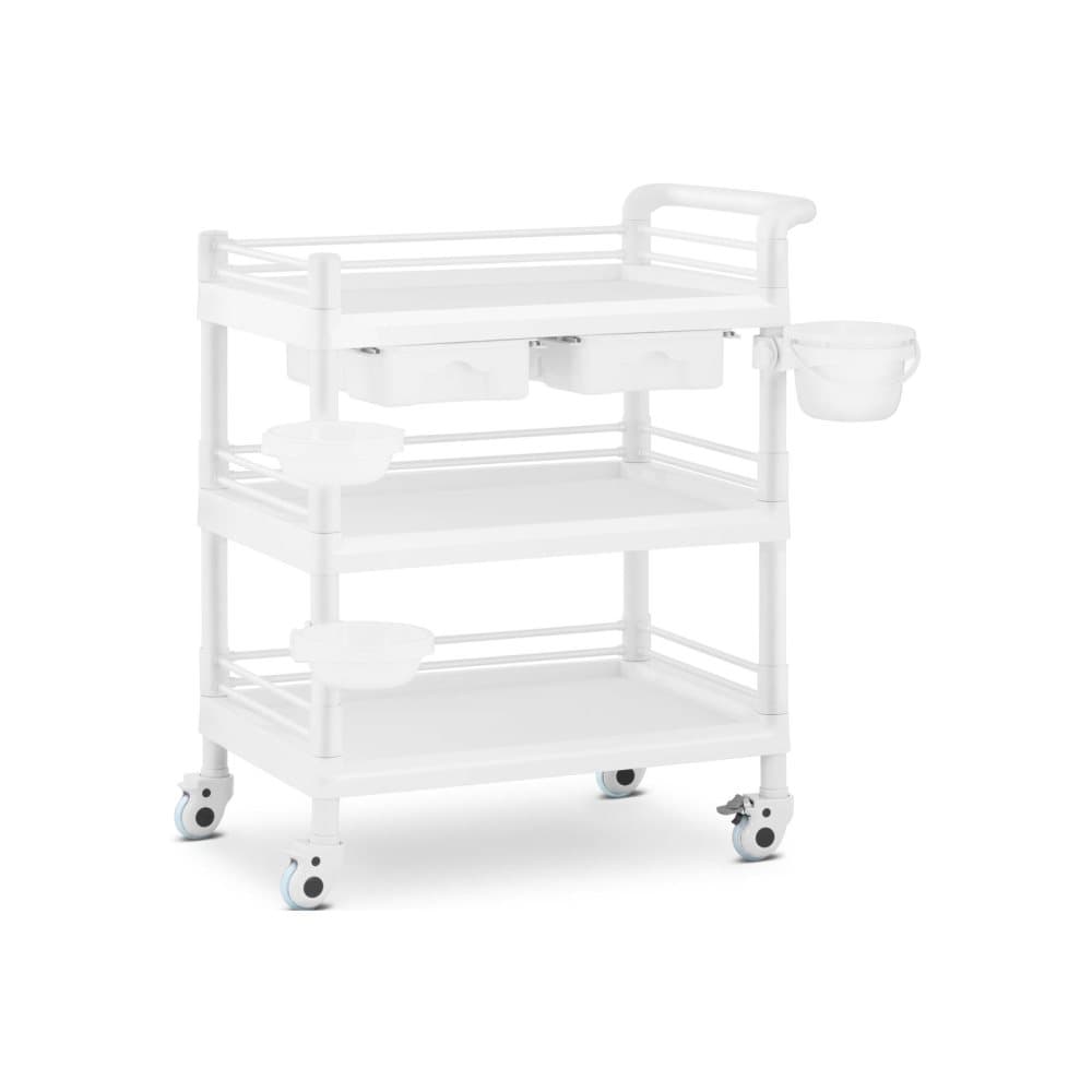Steinberg Systems Laboratorievagn - 3 hyllor vardera 65 x 46 x 14 cm - 2 lådor - 3 behållare - 60 kg