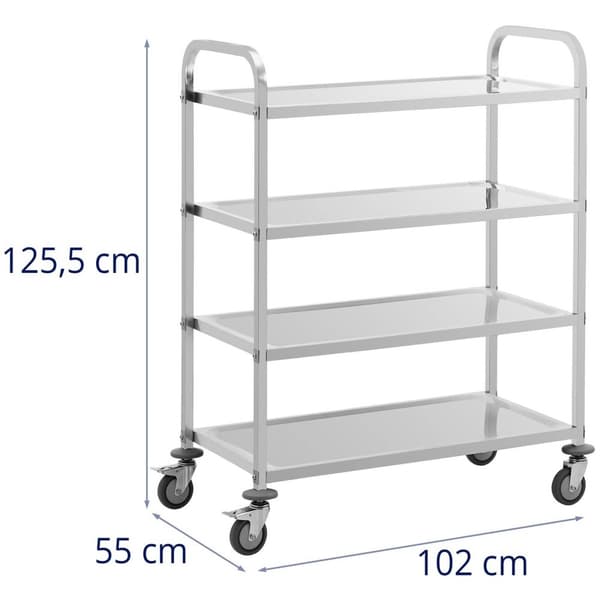 Royal Catering Serveringsvagn - 4 hyllor - 89 x 49,5 x 3 cm - 108 kg - Royal Catering