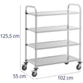 Miniatyrbild 5 av 5: Royal Catering Serveringsvagn - 4 hyllor - 89 x 49,5 x 3 cm - 108 kg - Royal Catering