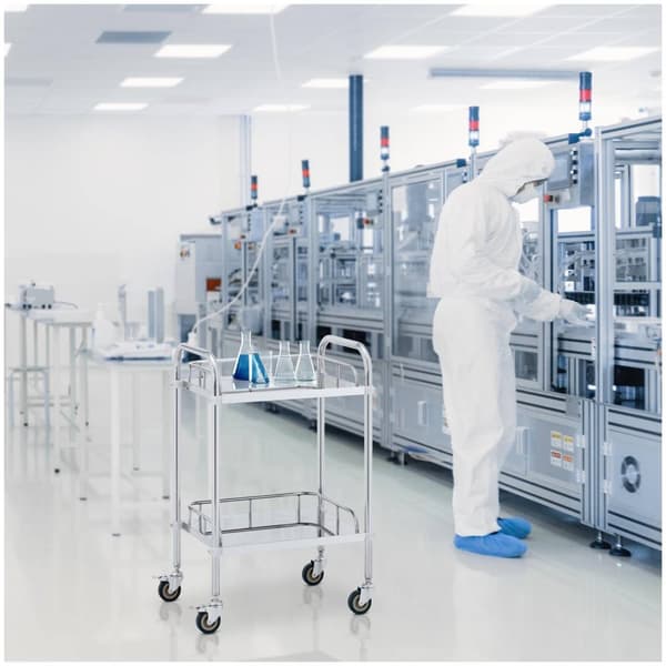 Steinberg Systems Laboratorievagn - rostfritt stål - 2 hyllor vardera 45 x 36 x 2,5 cm - 20 kg