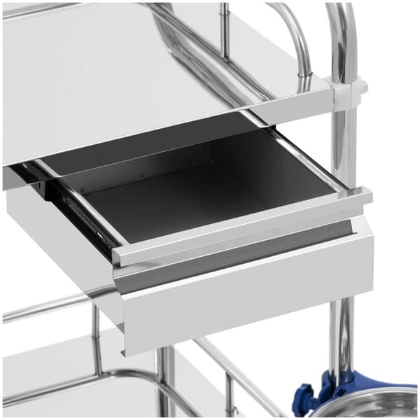 Steinberg Systems Laboratorievagn - rostfritt stål - 2 hyllor vardera 55 x 37 x 13 cm - 2 lådor - 20 kg