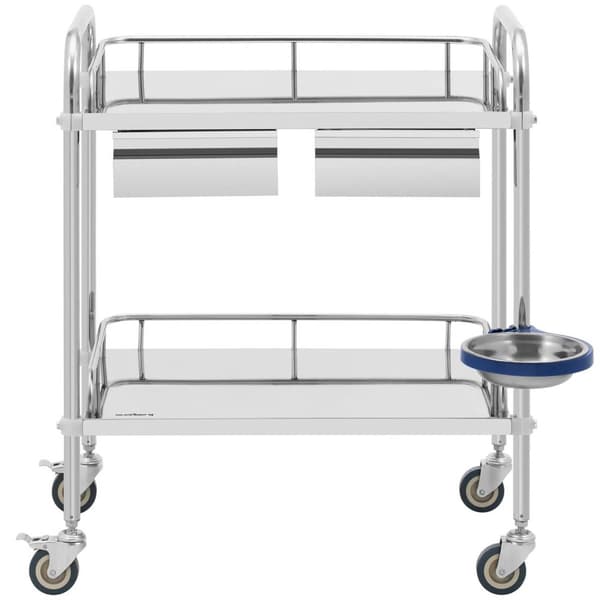 Steinberg Systems Laboratorievagn - rostfritt stål - 2 hyllor vardera 55 x 37 x 13 cm - 2 lådor - 20 kg