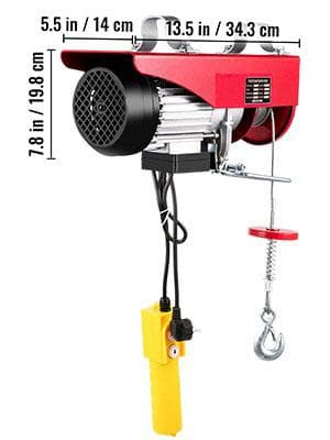 250kg 500W mångsidig elektrisk lyftvinsch, hög säkerhet, antirotations ståltråd, högkvalitativ motor, lätt att installera