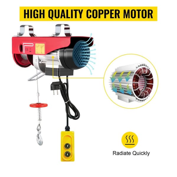 300kg 550W mångsidig elektrisk lyftvinsch, hög säkerhet, antirotationstråd, högkvalitativ motor, lätt att installera