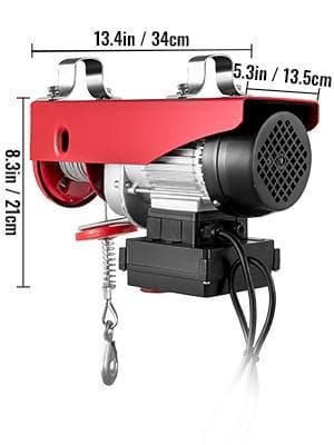 200Kg 480W elektrisk lyftkran med 100m trådlös fjärrkontroll, stor kylarfläkt, ren kopparmotor, nödstoppsfunktion, säkerhetsdesign