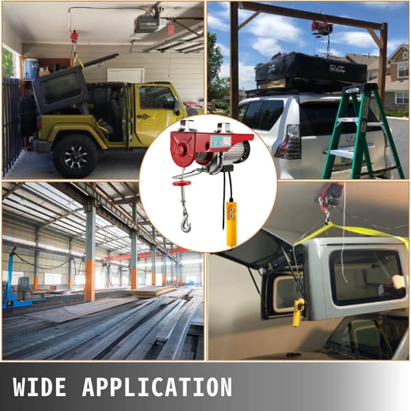 1150W 600kg kapacitet elektrisk lyftkran, högeffektiv ren kopparmotor, antirotationsstålvajer, lågt ljud, hög säkerhet, lättinstallerad