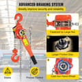 Miniatyrbild 8 av 10: 1,5 ton manuellt kedjeblock med spärrspak, 1,5M kedja, kompakt struktur, 2 vridbara krokar, ergonomiskt handtag, pålitligt bromssystem