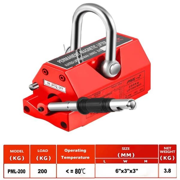 200kg permanent magnetlyftare, robust konstruktion, omtänksam design, lätt att använda, bred applikation