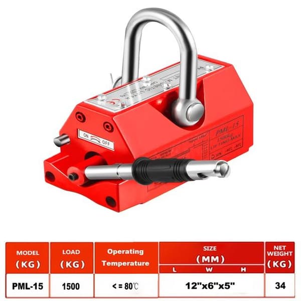 1500kg permanent magnetlyftare, robust konstruktion, omtänksam design, lätt att använda, bred applikation