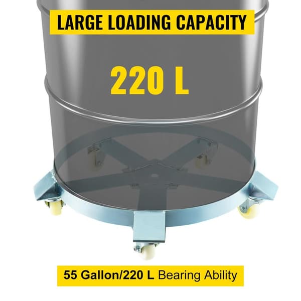 220L fatvolym 567 kg Kapacitet svängbar trumdocka med 5 hjul, slitstark konstruktion, tippskyddsdesign, bred applikation