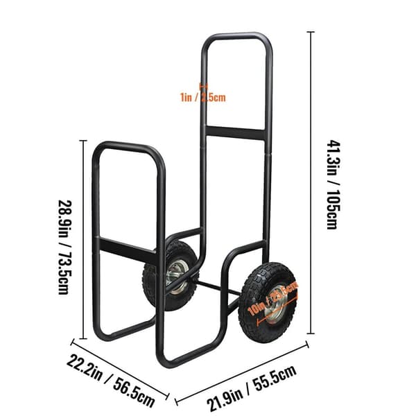 100 kg kapacitet 2 i 1 vedvagn med vattentätt överdrag, mer än tillräckligt med utrymme, robust ram, enkel installation