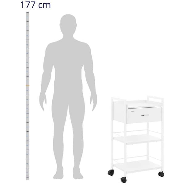 physa Kosmetikvagn - 1 låda - 3 hyllor - max 65 kg - vit